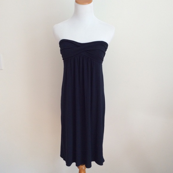 J Crew strapless navy cotton dress - Picture 2 of 5